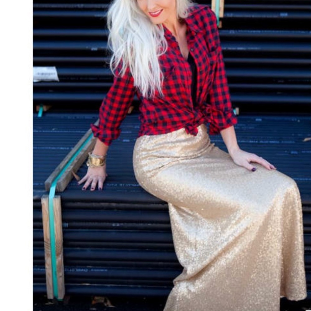 Gold Sequin Skirt